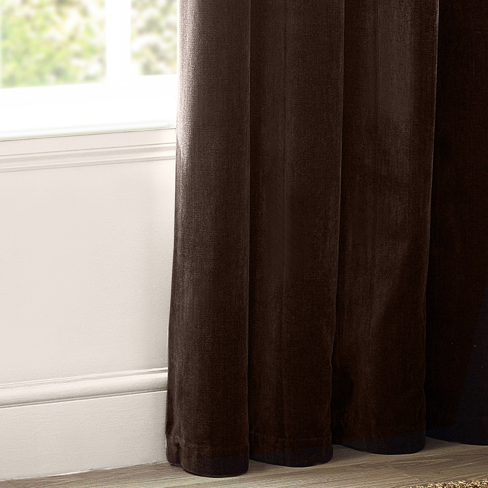 Yard Heavy Brown Chenille Blackout Eyelet Curtains 168 x 229cm Image 4