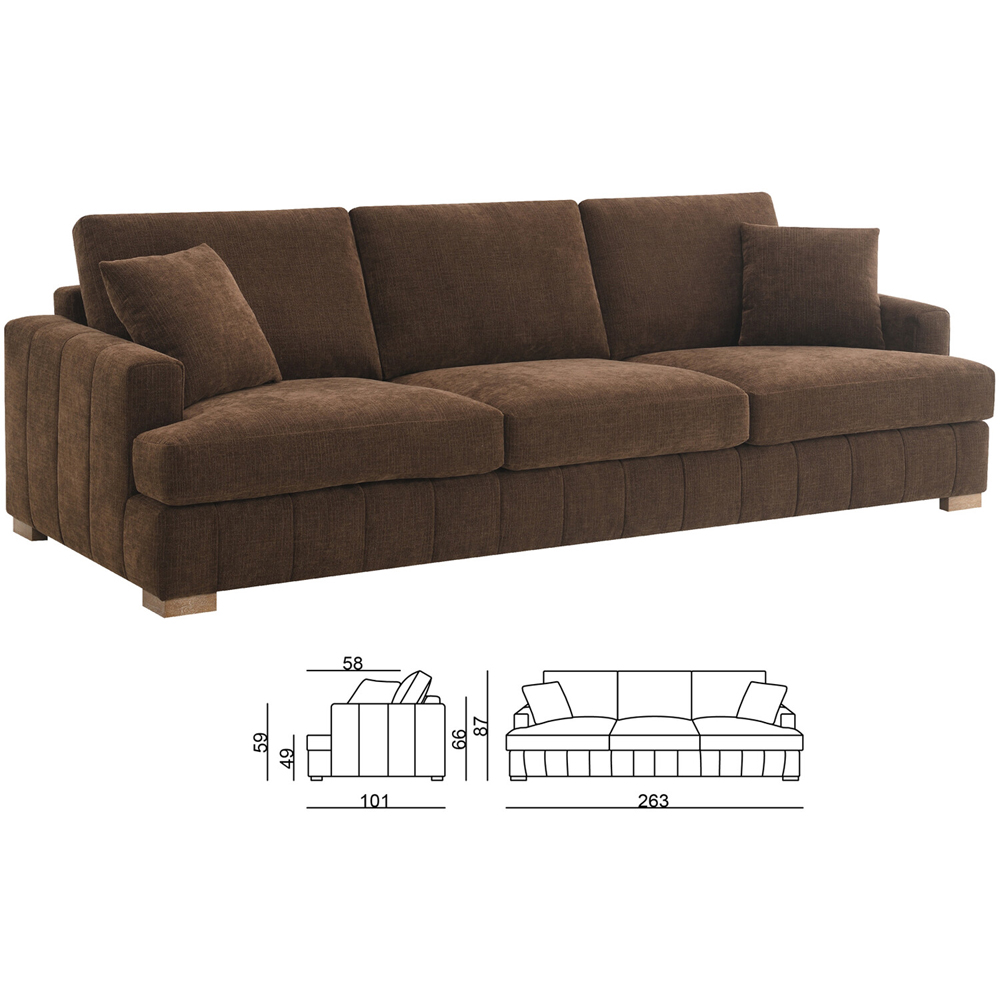 Arden Sofa Brown 3 Seater Image 6