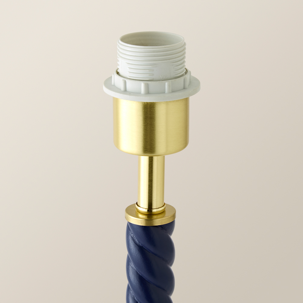 ValueLights Amara Navy Blue Twist Wooden Table Lamp Base Image 3
