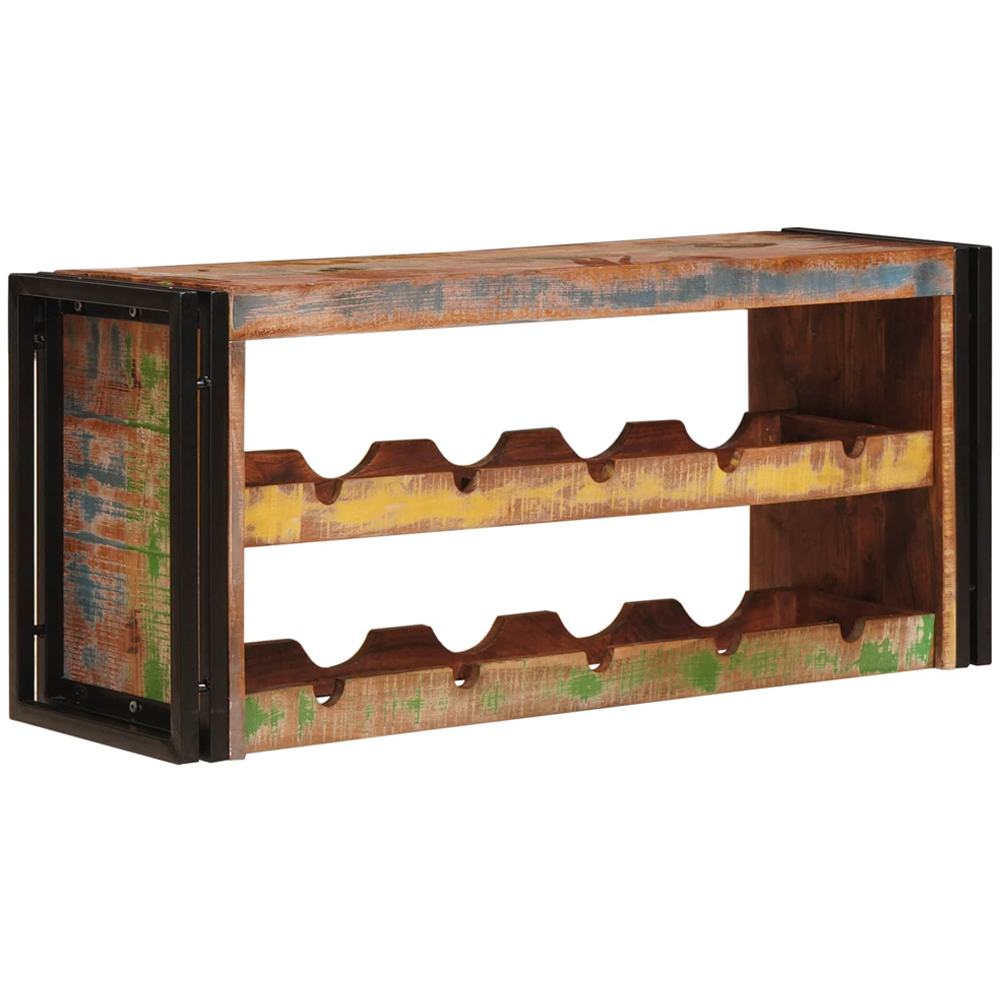 vidaXL 10 Bottle Brown Solid Reclaimed Wood Wall Mounted Wine Rack Image 3