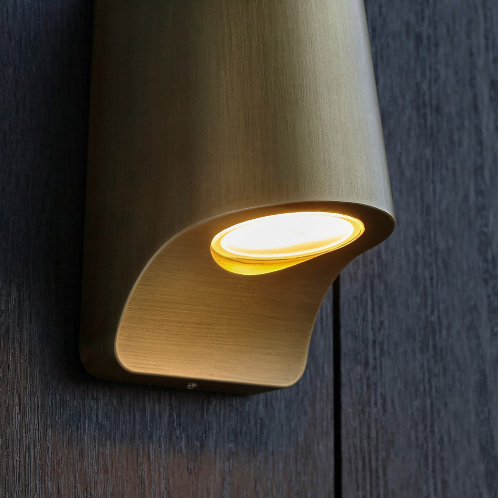 Merano Verona Brushed Gold Frosted Glass Outdoor Wall Lamp Image 4
