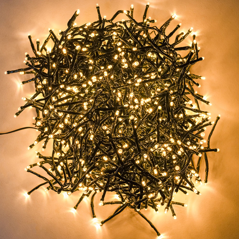 The Christmas Centre 200 Warm White LED Multifunction Green Cable String Light 20m Image 1