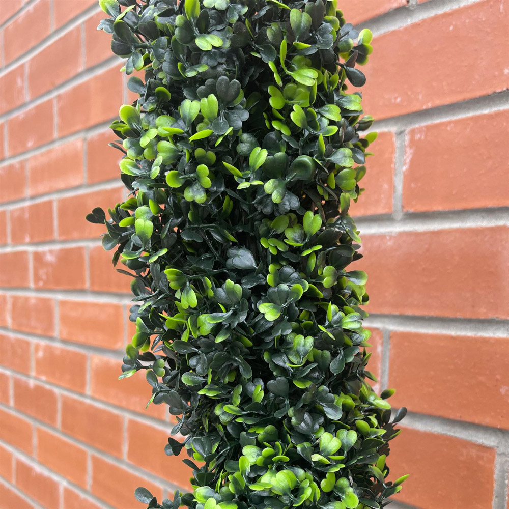 Leaf Natural Boxwood Spiral Topiary Artificial Tree in Pot 4ft Image 5