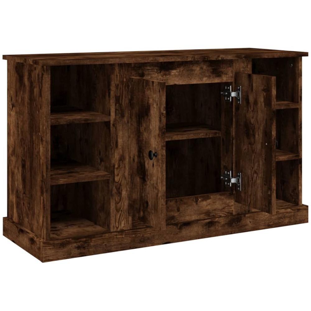 vidaXL 2 Door 6 Shelf Smoked Oak Sideboard Image 8
