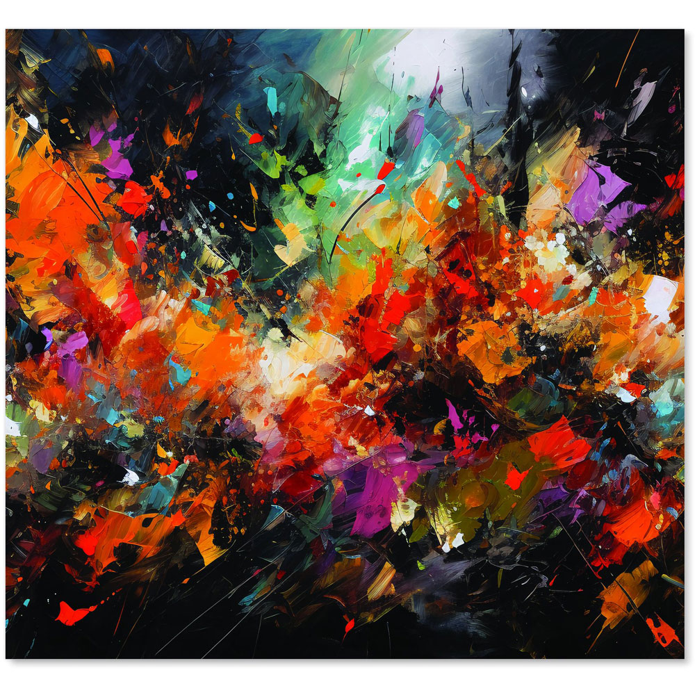 Warren Reed Designer Vibrant Abstract Painting Glass Kitchen Splashback 65 x 70cm Image 2