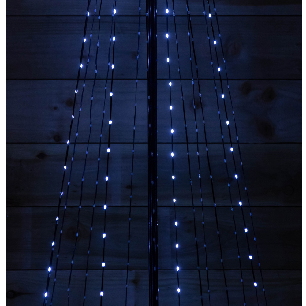 Samuel Alexander Pre-Lit White and Warm White LED Pyramid Christmas Cone Tree 140cm Image 5