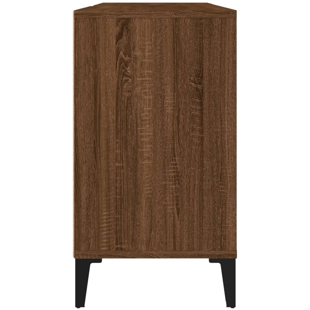 vidaXL Single Door 4 Shelf Brown Oak Wood Washbasin Cabinet Image 6