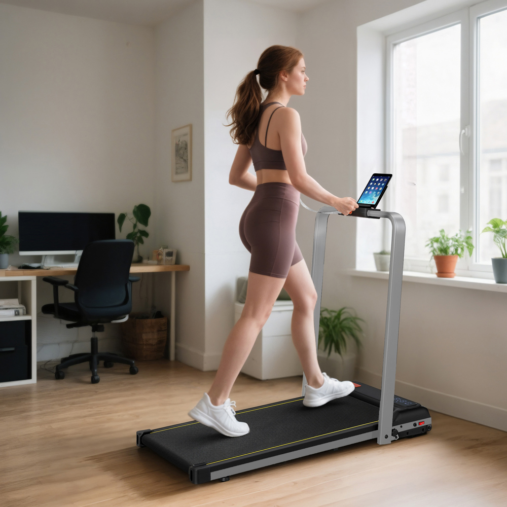 SPORTNOW Silver Tone Foldable Treadmill with Incline Image 2