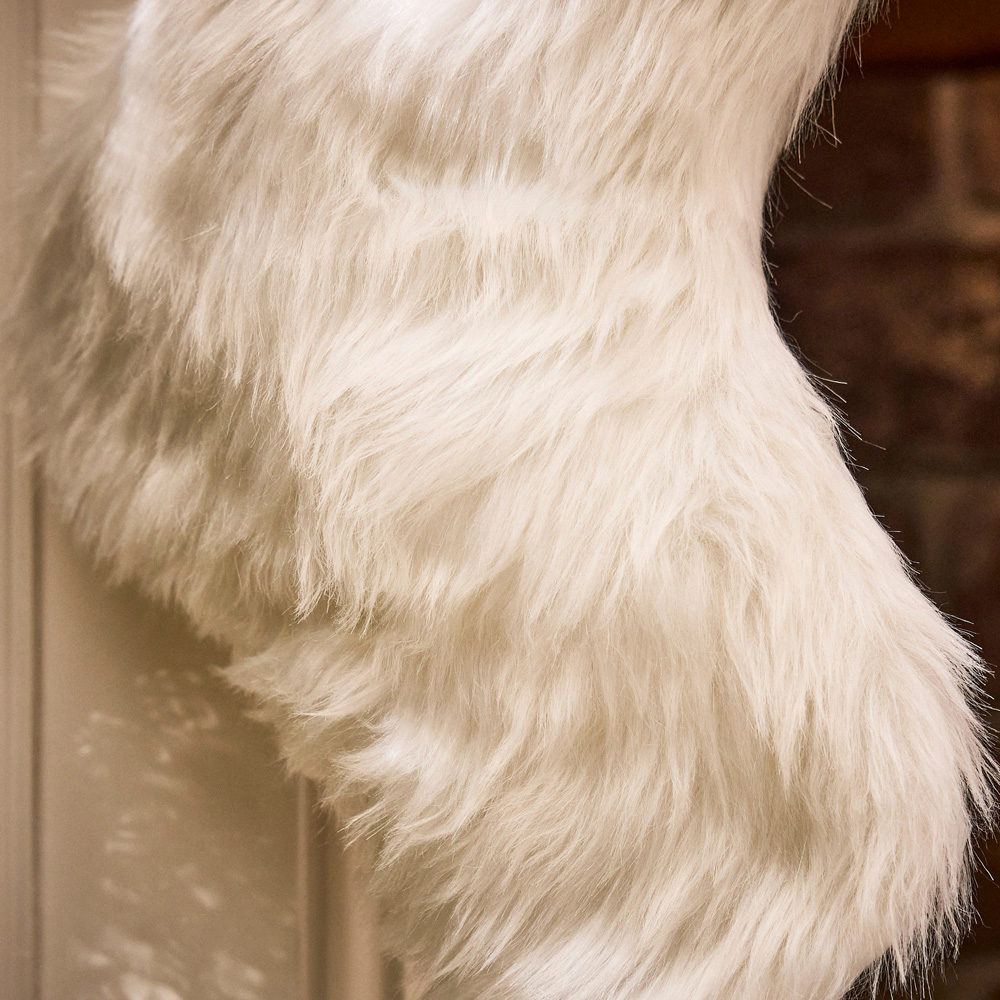 Dibor Beresford White Faux Fur Stocking Image 4