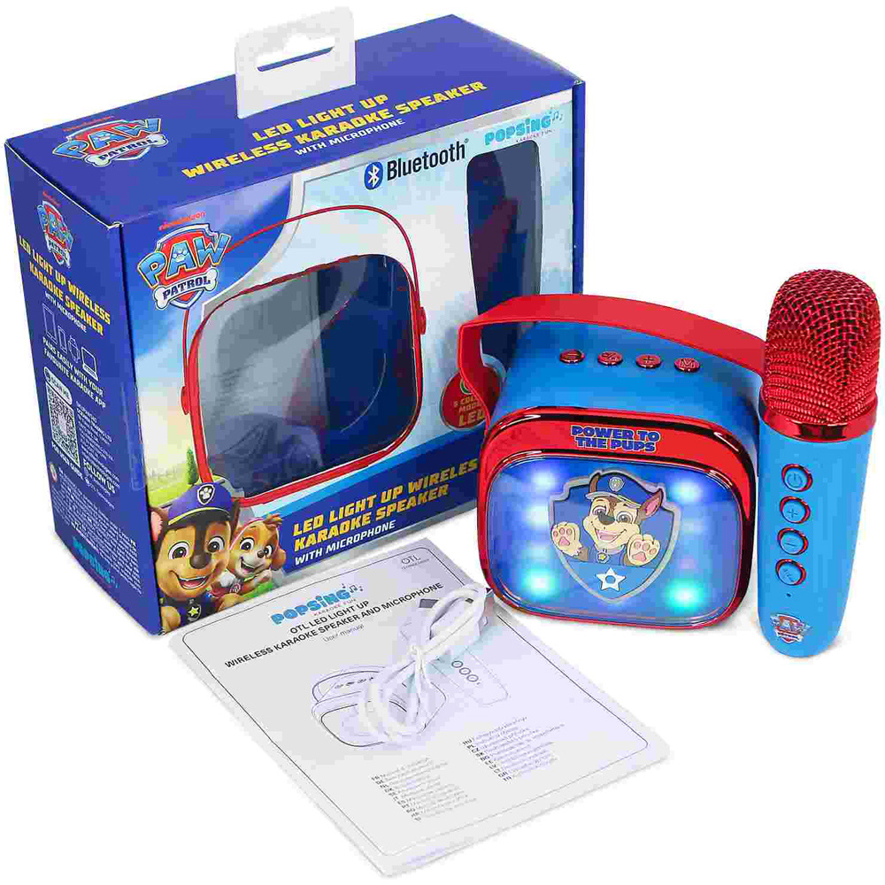 OTL Paw Patrol PopSing LED Light-Up Wireless Karaoke Speaker and Microphone Image 9