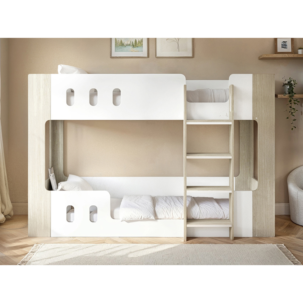 Flair Willow White and Oak Low Bunk Bed Image 4