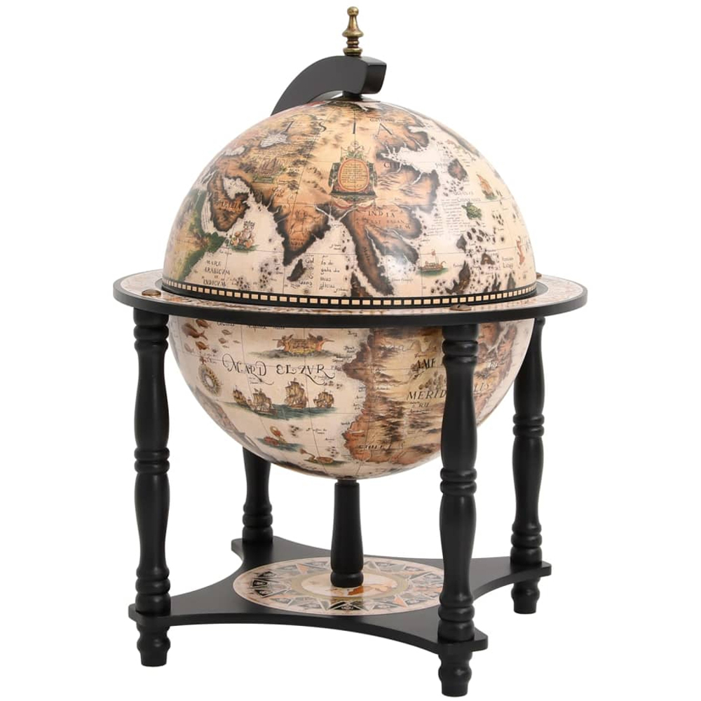 vidaXL Black Antique Style Globe Bar Wine Stand Image 3