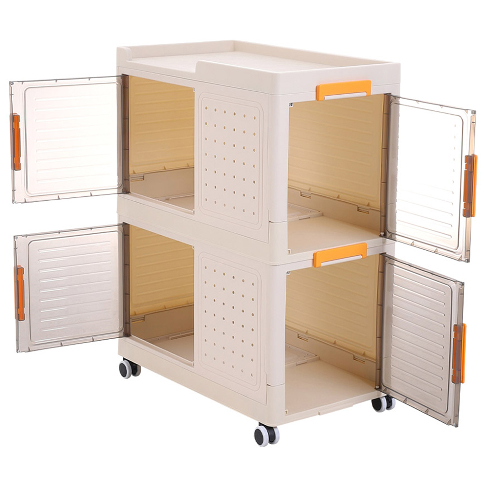 H&O Direct 4 Door Translucent Foldable Storage Box with Wheels Image 3