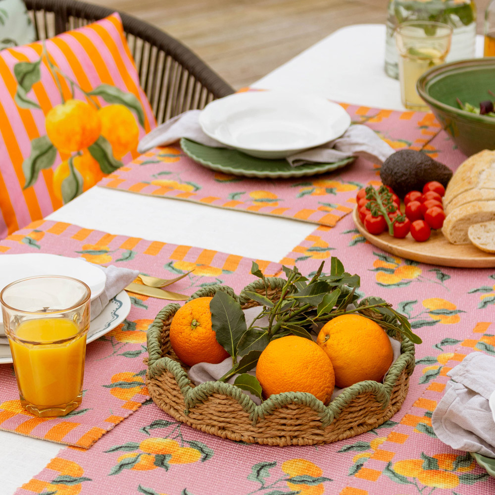 furn. Oranges Orange Striped Outdoor Reversible Cushion Image 6