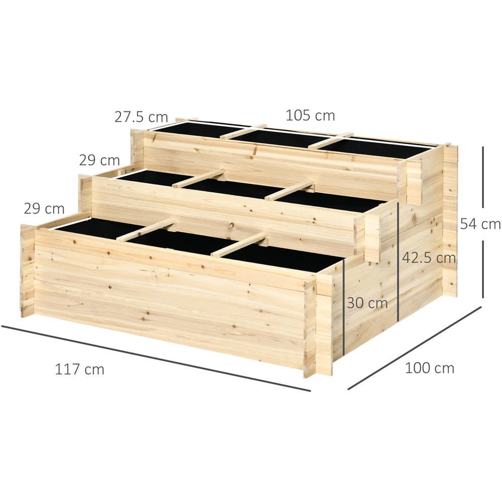 Outsunny 3-Tier Wooden Raised Garden Bed Image 8