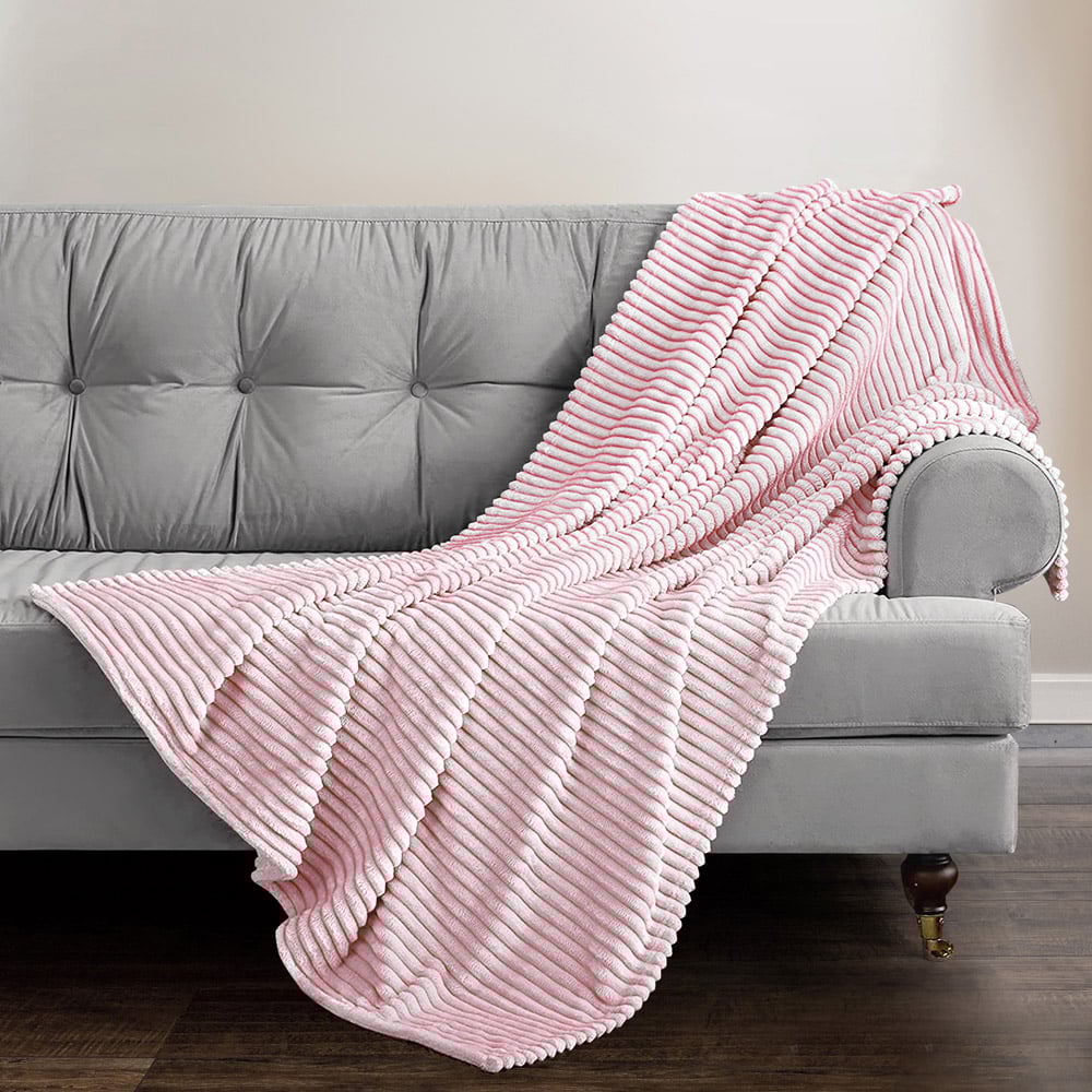 Velosso Pink Corduroy Printed Throw 150 x 200cm Image 2