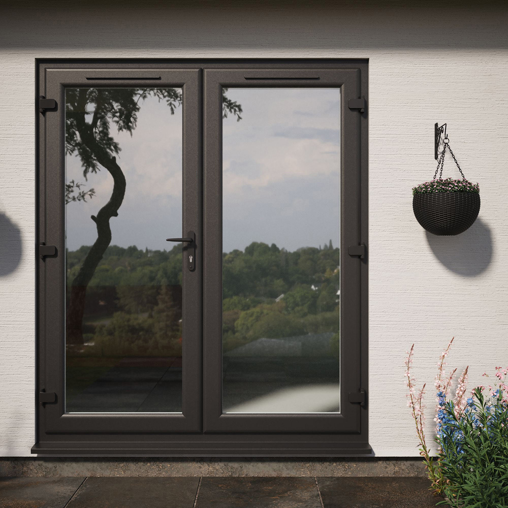 Crystal Black and White LH Master Clear Glass uPVC Triple Glazed French Door 1790 x 2090mm Image 4