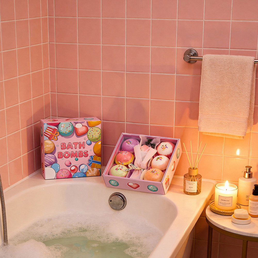 Living and Home 6 Piece Multicolour Bath Bomb Spa Gift Set Image 4