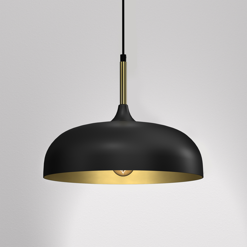 Milagro Lincoln Black and Gold Pendant Light Image 2