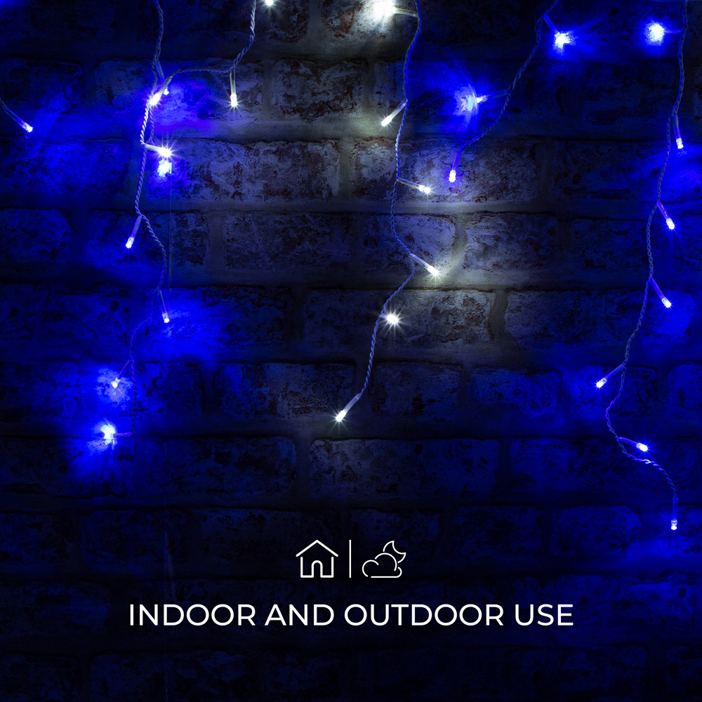 The Christmas Workshop 240 LED Blue and White Icicle String Light Image 7