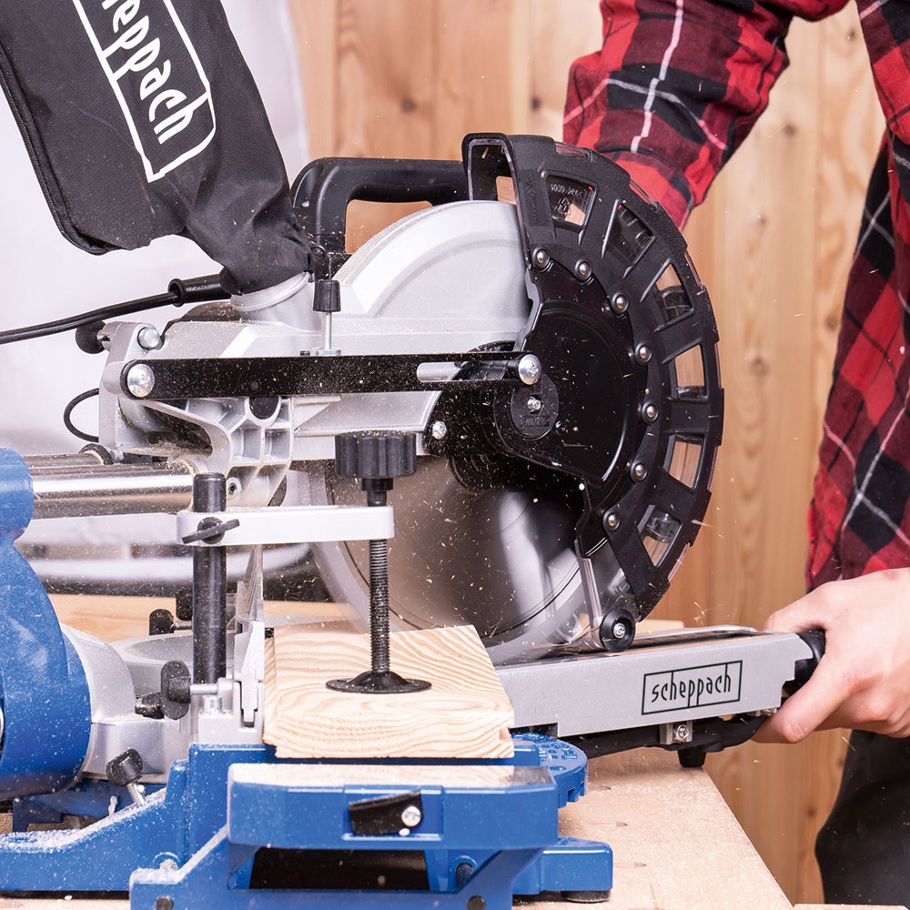 Scheppach HM254 10 inch 48T and 60T TCT Blade Sliding Mitre Saw 2000W Image 4