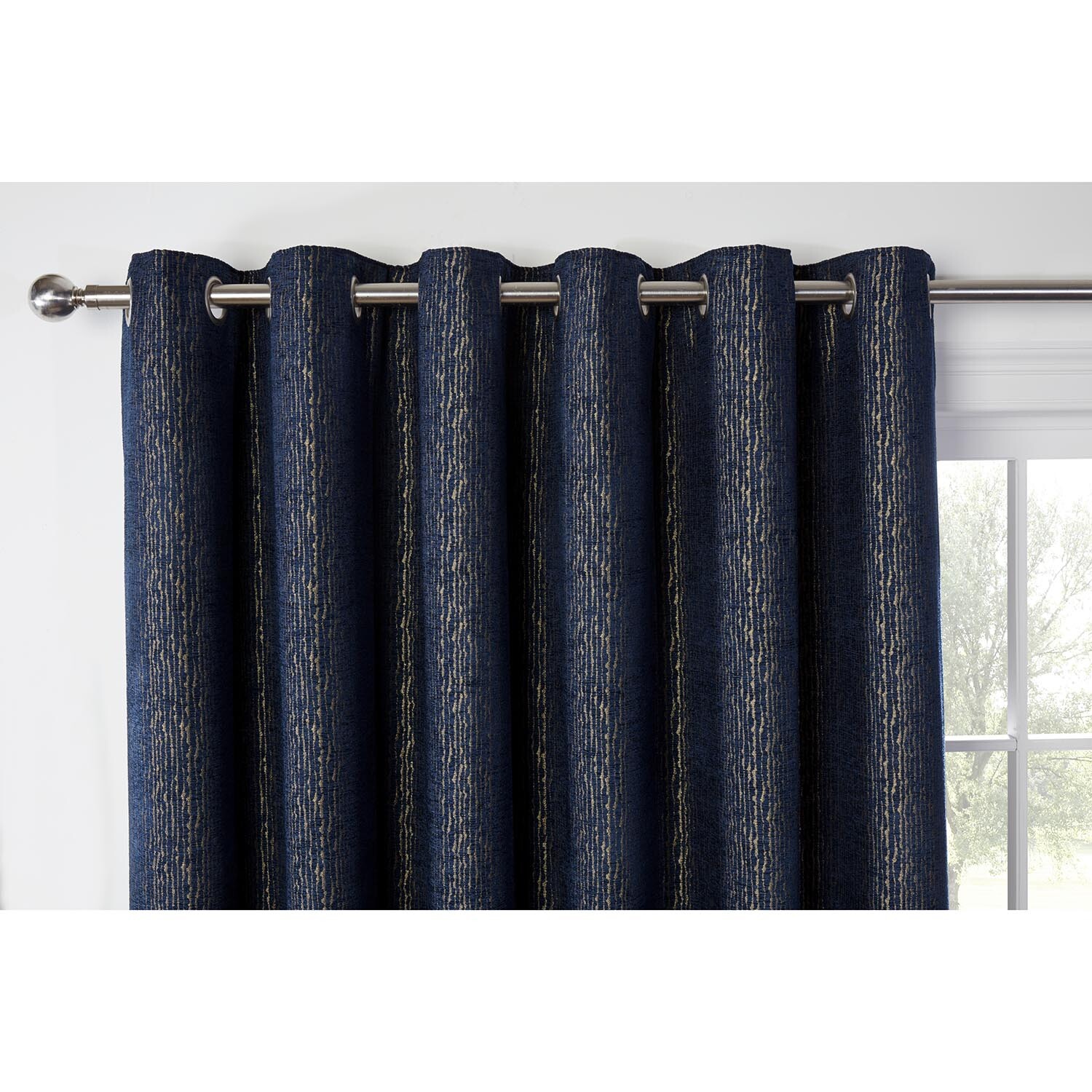 Nova Navy Eyelet Curtain 229cm Image 3