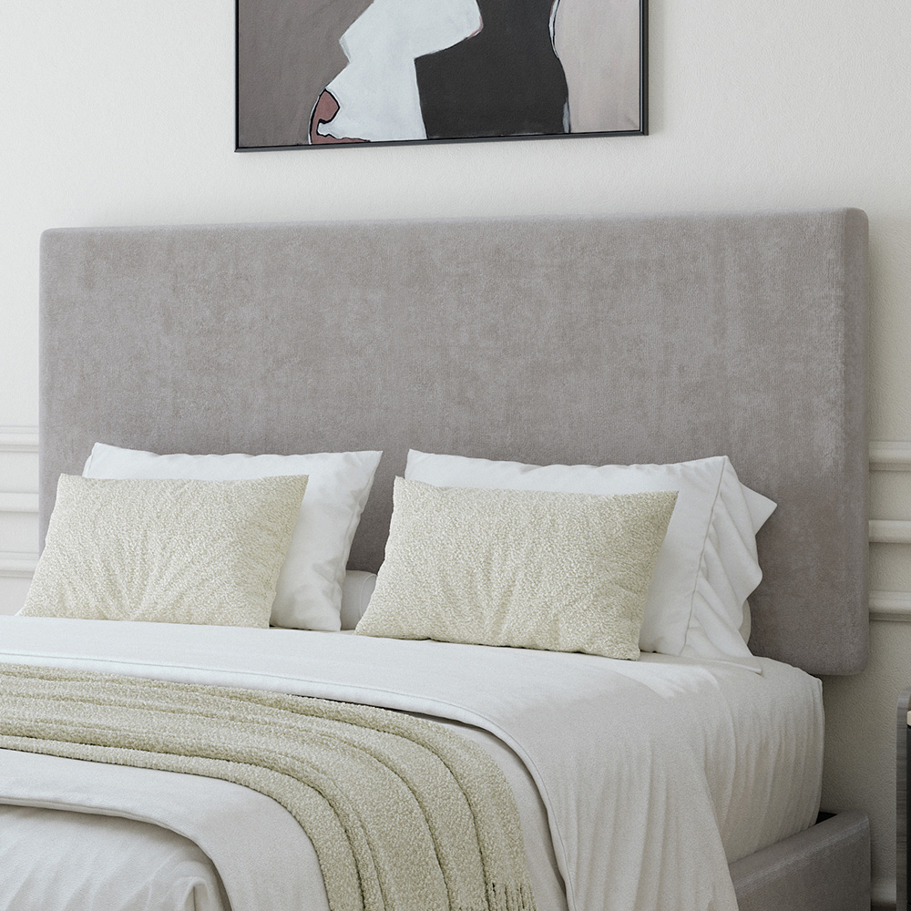 Bedmaster Double Seal Grey Naples Linen Divan Base with Valencia Headboard Image 2