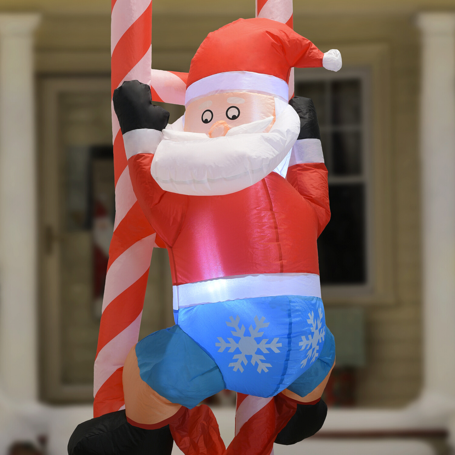 Christmas Inflatable Ladder Santa Red Image 3