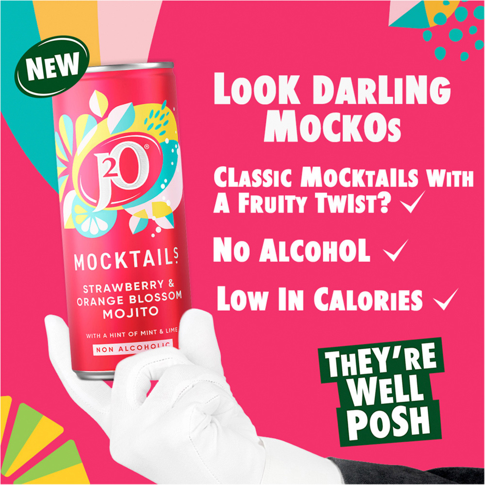 J2O Mocktails Strawberry and Orange Blossom Mojito 250ml Image 2