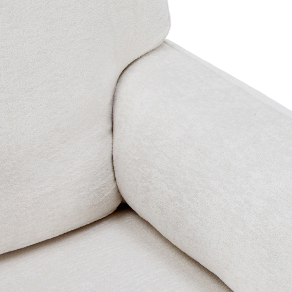 Living and Home White Chenille Upholstered Armchair with Footstool Image 5