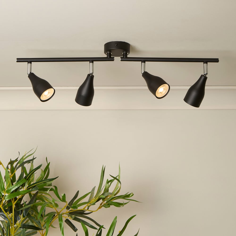 Lighting Collection Colby 4 Light Black Spotlight Bar Image 2