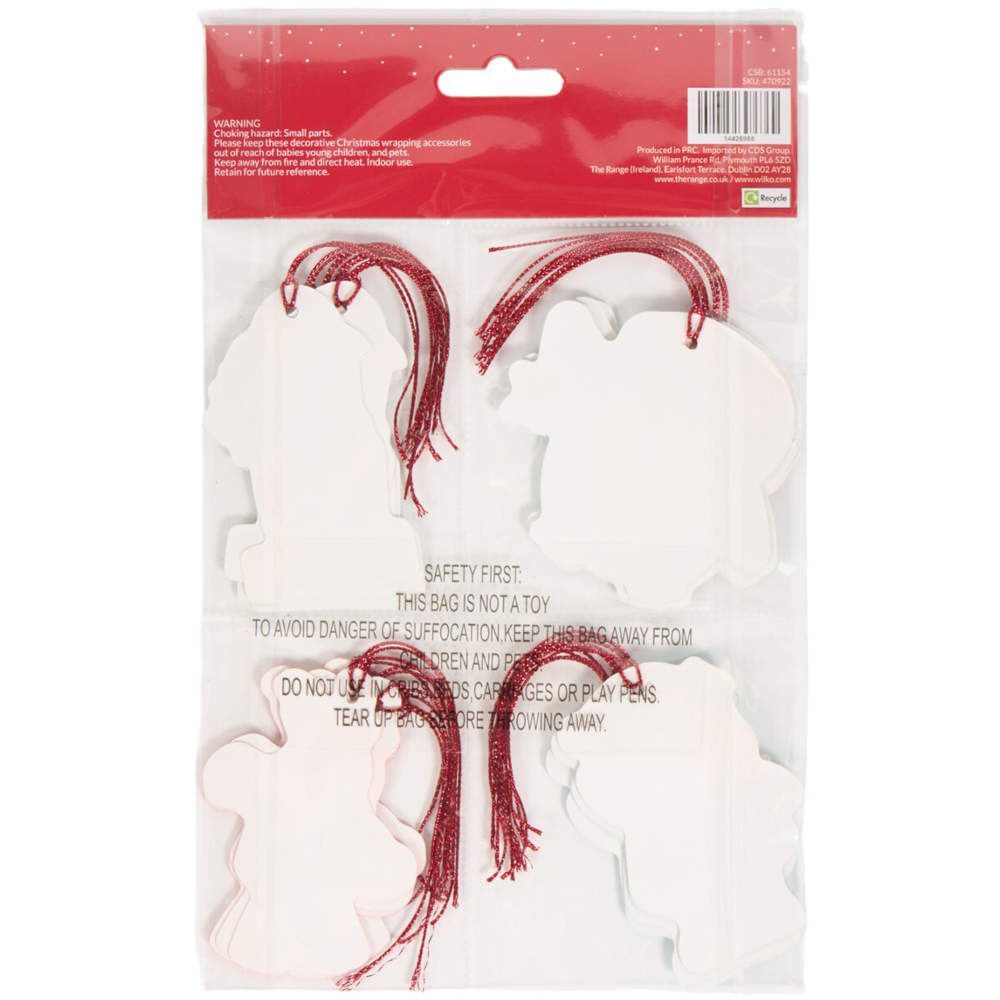 Pack of 20 Festive Fun Gift Tags - White Image 3