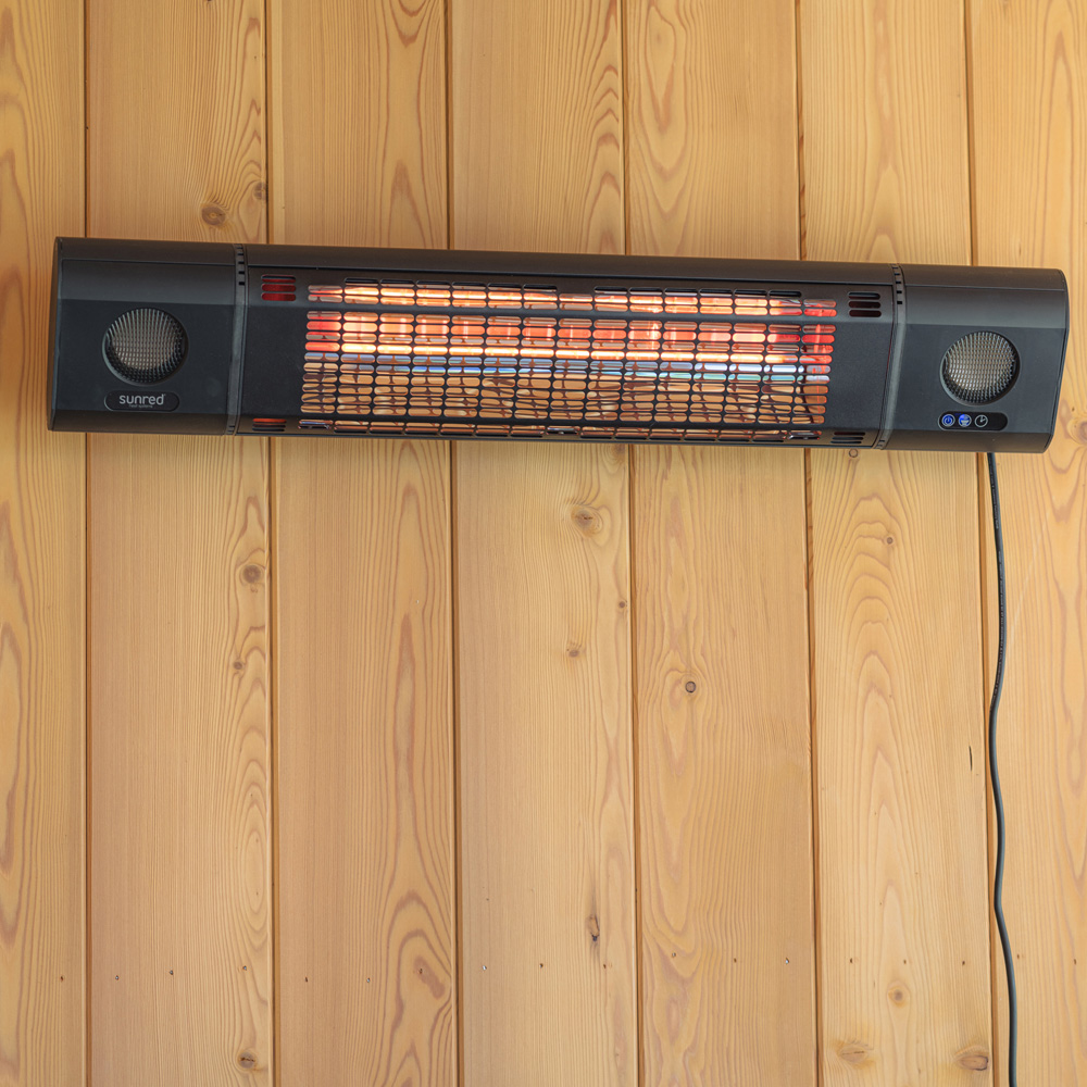 Sunred Ultra Black Sun and Sound Wall Patio Heater 2000W Image 2