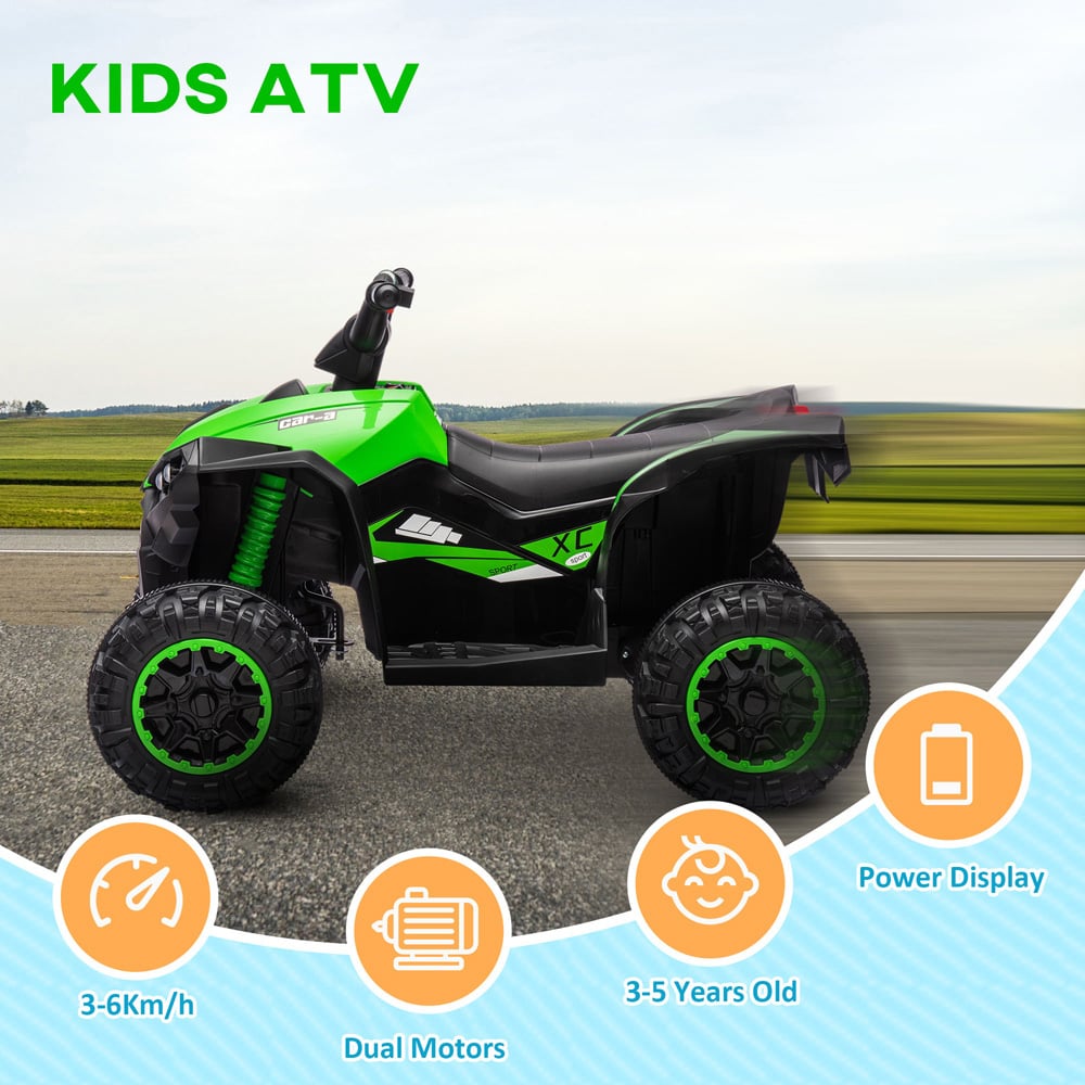 Tommy Toys Kids Green Electric Quad Bike Image 4