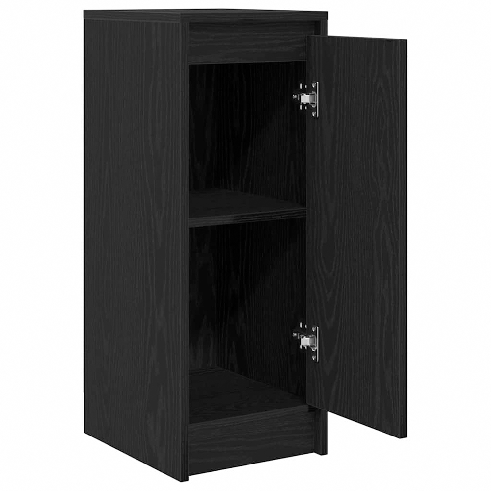 vidaXL Single Door Black Oak Wooden Sideboard Image 5