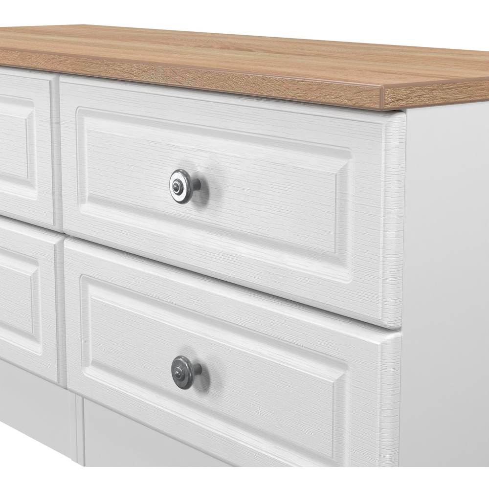 Crowndale Norfolk 4 Drawer White Ash and Bardolino Oak Bed Box Ready Assembled Image 6