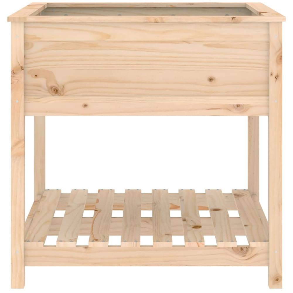 vidaXL Single Shelf Brown Solid Pine Wood Garden Planter 81 x 82.5 x 82.5cm Image 5