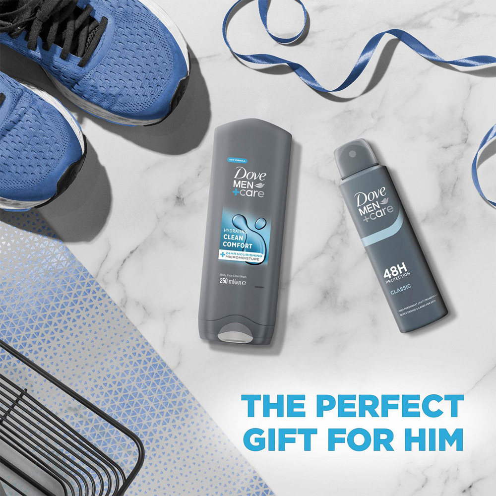 Dove Men+Care Restore Comfort Bodywash and Deodorant Gift Set 3 Pack Image 7