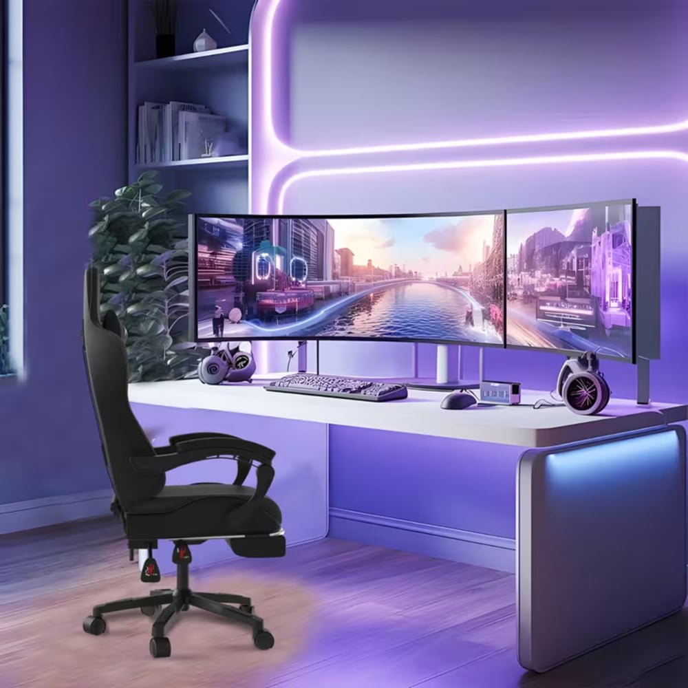 Alivio Black Ergonomic Massage Gaming Chair Image 4