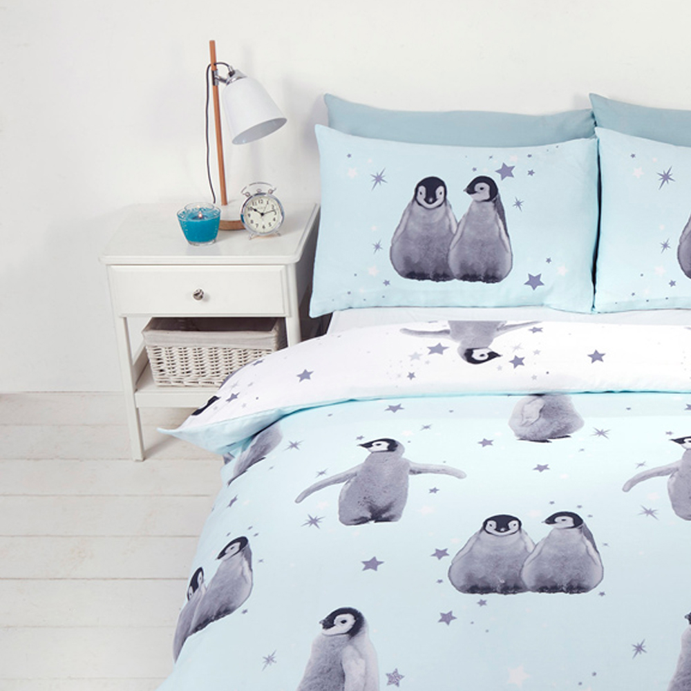 Rapport Home Starry Penguins King Size Ice Duvet Set Image 2
