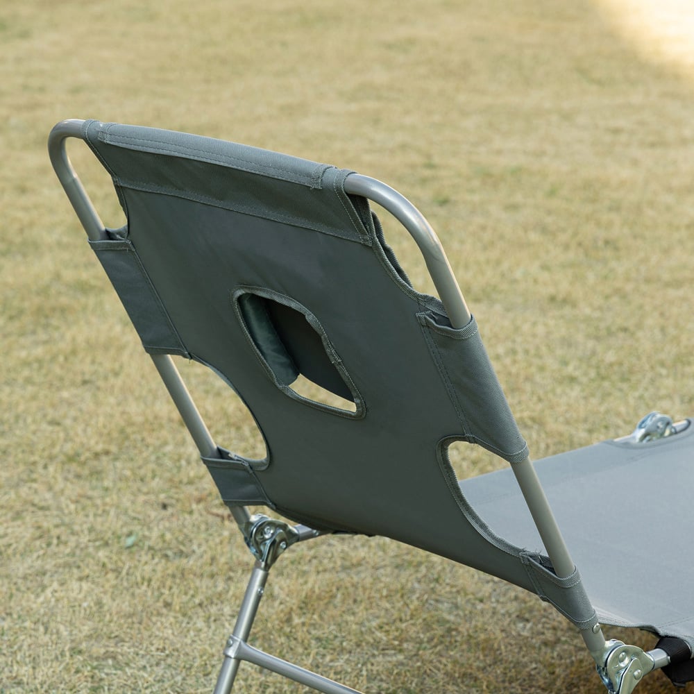 Outsunny Grey 5 Position Sun Lounger Image 3
