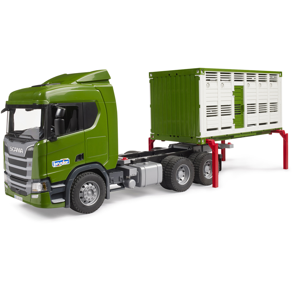 Bruder Kids Scania Super 560R Cattle Transportation Truck with Cattle Playset Model Image 4