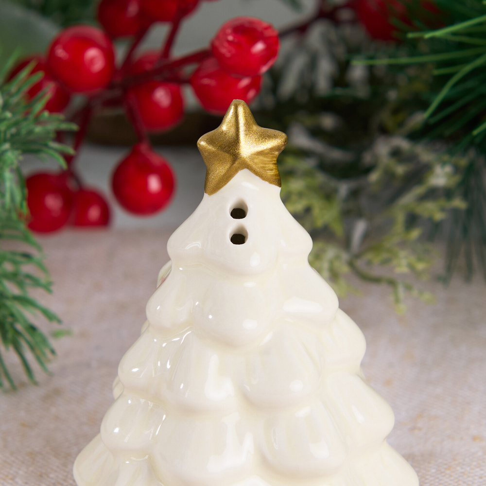 Christmas Tree Salt and Pepper Shaker Set White Image 6