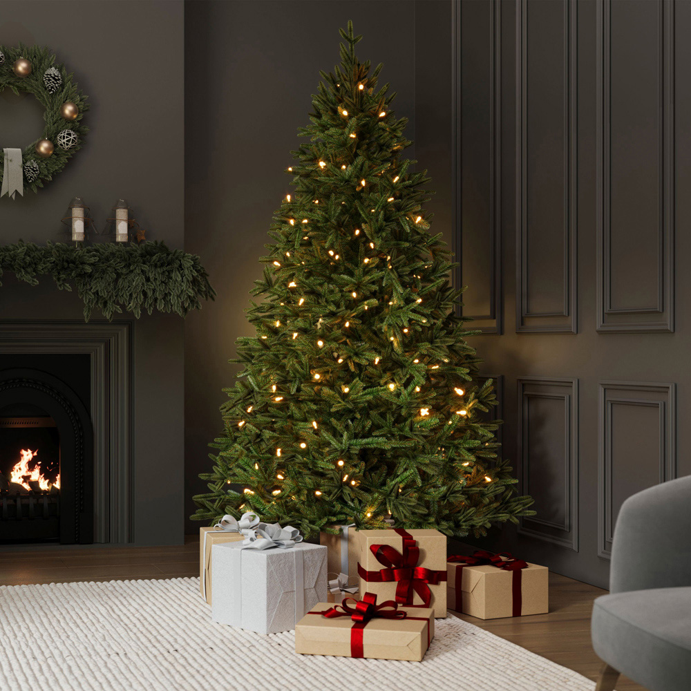 Charles Bentley Luxury Pre Lit Hinged Artificial Christmas Tree 7ft Image 5