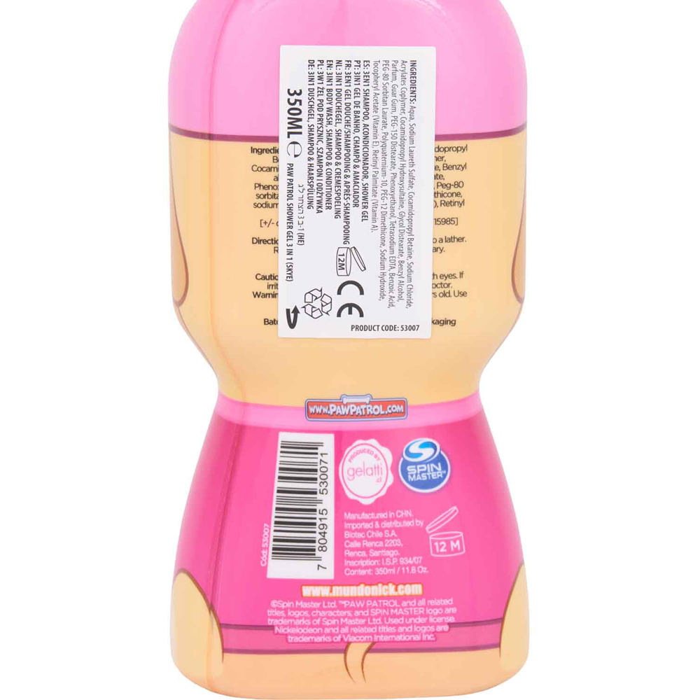 Paw Patrol Skye 3 in 1 Shower Gel Image 3