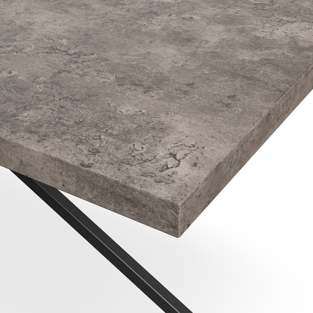 Furniture Online Donni 6 Seater Dining Table Concrete Effect and Black Image 4