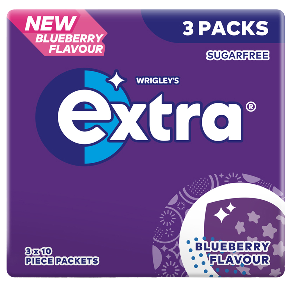 Wrigleys Extra Blueberry Sugar Free Gum 3 Pack Image