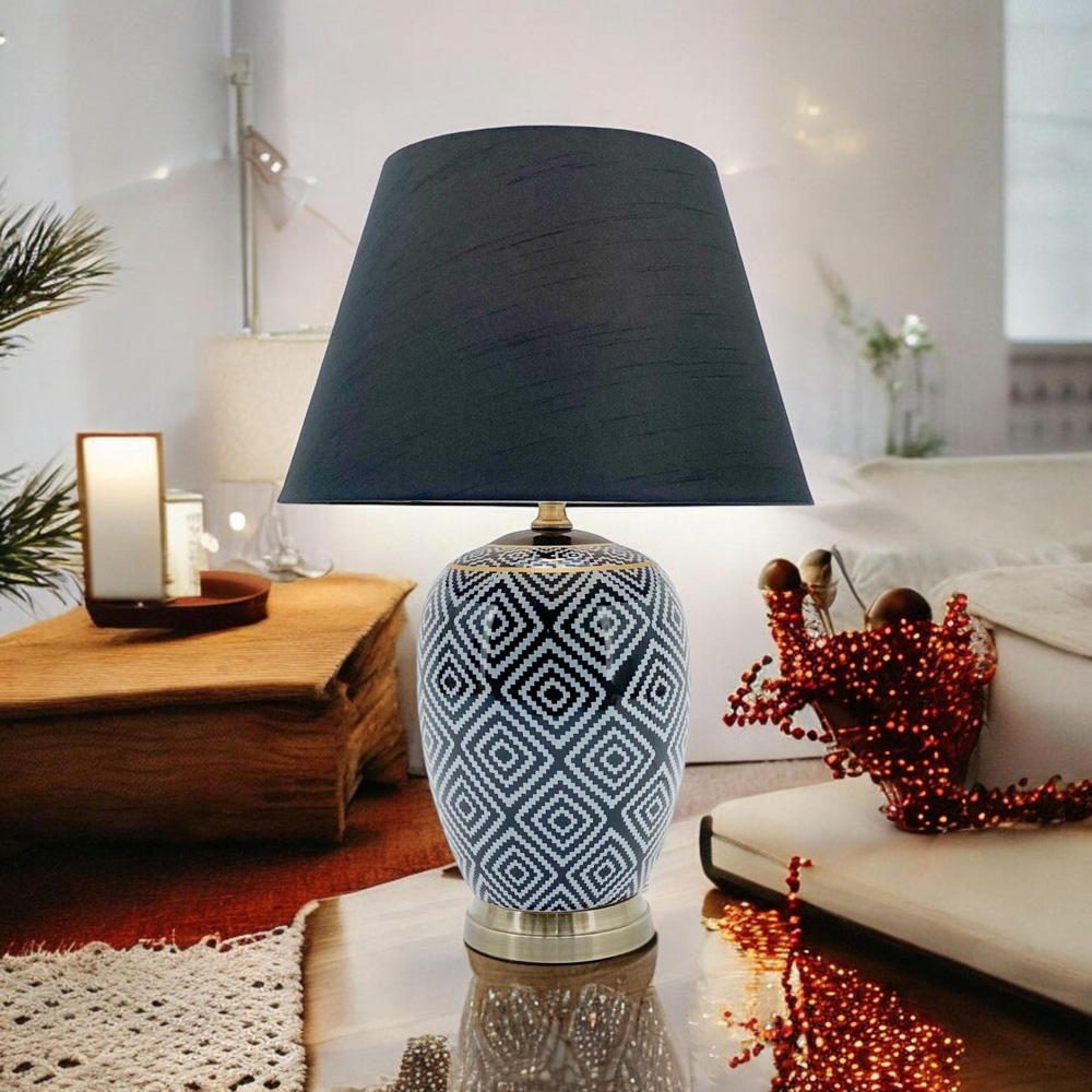 Acacia Home Ceramic Black Shade Table Lamp Image 2