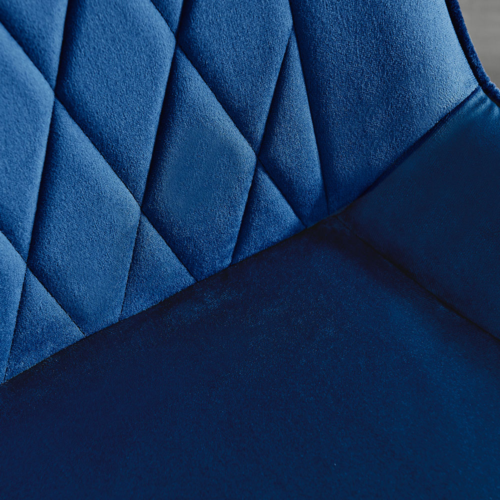 Furniturebox Elissa Cesano Marble Effect 2 Seater Round Dining Set White Navy and Chrome Image 8