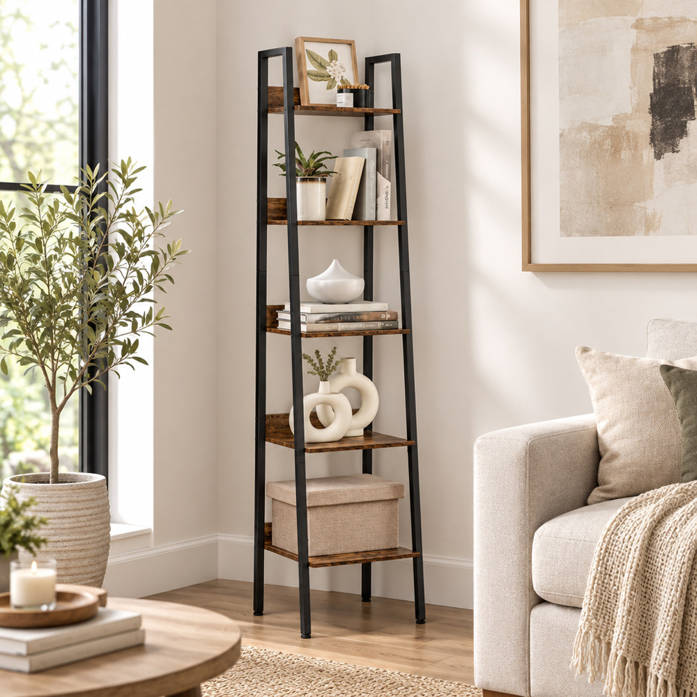 Modcraft 5 Shelf Narrow Ladder Bookshelf Image 5